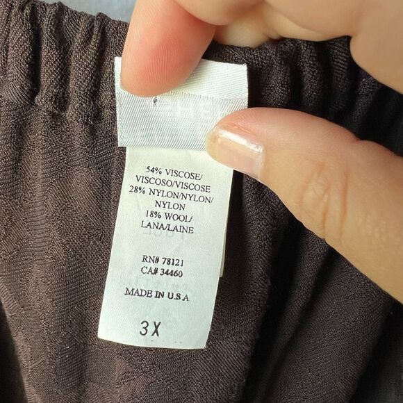 Eileen Fisher | Adjustable Waist Wrap Skirt Brown with Floral Print 3x - Picture 10 of 12